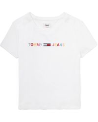 Tommy Hilfiger - Womens Adaptive Tommy Jeans With Magnetic Closure At Shoulders T Shirt - Lyst