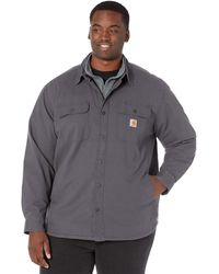 Carhartt - Big Rugged Flex Relaxed Fit Canvas Fleece Lined Shirt Jac - Lyst