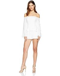 BCBGMAXAZRIA Billie Off-the-shoulder Romper - White