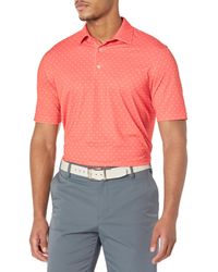 Greg Norman - Collection Freedom Micro Pique Spinner Print Polo Orange - Lyst