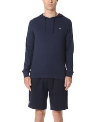 Lacoste - Long Sleeve Hooded Jersey Cotton T-shirt Hoodie - Lyst