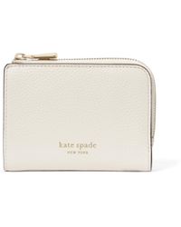 Kate Spade - Ava Colorblocked Pebbled Leather Zip Bifold Wallet - Lyst