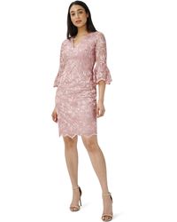 Adrianna Papell - Floral Embroidery Sheath Dress - Lyst