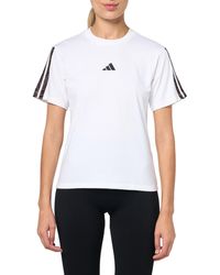 adidas - T-Shirt da Donna Essentials+ con Stampa Leopardata - Lyst