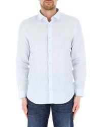Emporio Armani - A | X Armani Exchange Long Sleeve Linen Button Down Shirt. Regular Fit - Lyst
