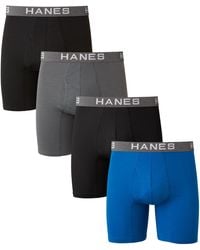 Hanes - Ultimate Comfort Flex Fit Ultra Soft Cotton Modal Blend Boxer Brief 4-pack - Lyst