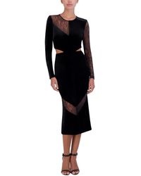 BCBGMAXAZRIA Jorden Lace Trim Cocktail Mini Dress in Black | Lyst