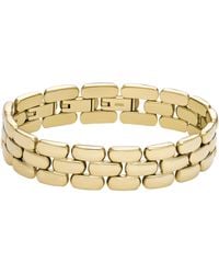 Fossil - Arden Watch Links Gold-tone Stainless Steel Chain Bracelet - Lyst