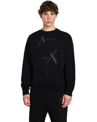Emporio Armani - A | X Armani Exchange Cotton Fleece Tonal Eagle Logo Pullover Sweatshirt - Lyst