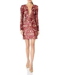 Dress the Population - Blair Plunging Fit And Flare Midi Dress Dress - Lyst