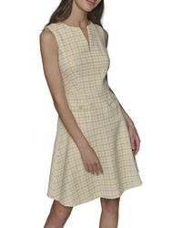 Karl Lagerfeld - Paris Tweed Printed High Scoop Neck Aline Dress - Lyst