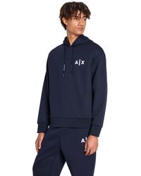 Emporio Armani - A | X Armani Exchange Jacquard Fleece Classic Simple Logo Pullover Hoodie Sweatshirt - Lyst