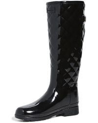 HUNTER - Footwear Refined Tall Quilted Gloss Rain Boot - Lyst