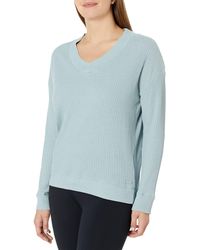 Andrew Marc - Washed Long Sleeve V-neck Waffle Pullover - Lyst