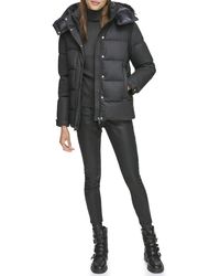 DKNY - Hooded Puffer Coat - Lyst