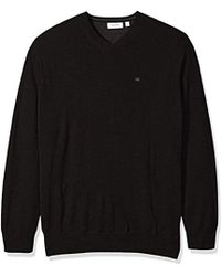 calvin klein men's v neck sweater