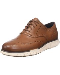 Cole Haan - Zerogrand Remastered Wing Tip Oxford Unlined (British Tan/Ivory) Lace Up Wing Tip Shoes - Lyst