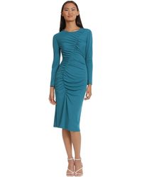 Donna Morgan - Sleek And Sophisticated Side Ruched Midi Dress Date Event Party Occasion Night Out Guest Of - Lyst
