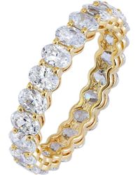 Amazon Essentials - 23k Gold Plated Cubic Zirconia Stackable Statement Ring Size 9 - Lyst