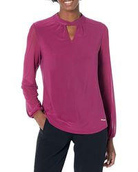 NINE WEST Womens Long Sleeve Bell Cuff Jewel Neck Knit Tweed Top NINE WEST Womens Long Sleeve Bell Cuff Jewel Neck Knit Tweed Top