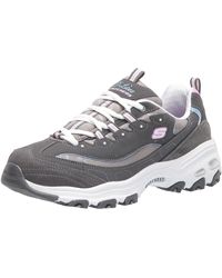 skechers d'lite chunky trainers 3.0 in black and white mono