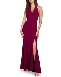 Dress the Population - Shiloh Halter Trumpet Gown - Lyst