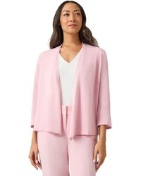 Kasper - Lurex Self Edge A Line Cardigan 3q Sleev - Lyst