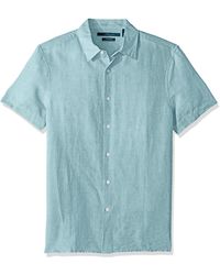 Perry Ellis - Mens Short Sleeve Solid Linen Cotton Button-up Shirt - Lyst