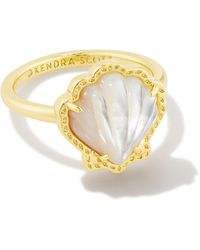 Kendra Scott - , S, Brynne Shell Band Ring, Gold Ivory Mother Of Pearl, 9 - Lyst