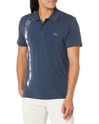 Lacoste - Contemporary Collection's Short Sleeve Regular Fit Pique Graphic Polo Shirt - Lyst