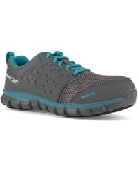 Reebok - Rb045 Sublite Cushion Rb046 Athletic Work Shoe Gray And Turquoise Alloy Toe Safety - Lyst