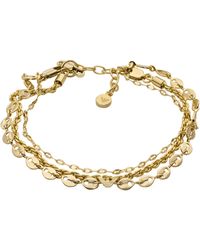 Emporio Armani - Gold-tone Brass Multi-strand Chain Bracelet - Lyst