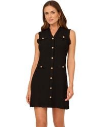 Adrianna Papell - Diffusion Waffle Textured Sleeveless Midi Length Sweater Dress - Lyst