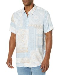 Guess - Short Sleeve Eco Rayon Patchwork Tile Shirt - Lyst