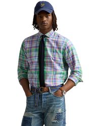 Polo Ralph Lauren - S Classic Fit Plaid Performance Shirt Green/pink Multi Large - Lyst