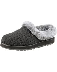 Skechers - KEEPSAKES - ICE ANGEL, Pantuflas para Mujer, Charcoal Cable Knit Sweater/ Faux Fur Trim, 41 EU - Lyst