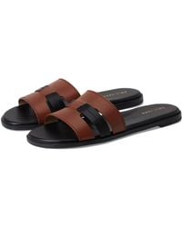 Cole Haan - Flynn Slotted Slides Flat Shoes Dark Cuoio/ Leather 6.5 B - Lyst