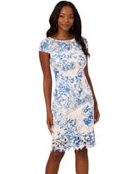 Adrianna Papell - Lace Sheath Short Dress - Lyst