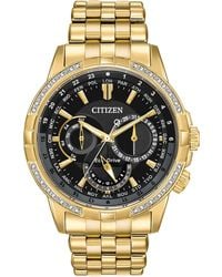 Citizen - Eco-drive Classic Calendrier Watch In Gold-tone Stainless Steel - Lyst