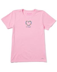 Life Is Good. - Short Sleeve Crusher Crew Neck Vintage Seashells Heart Graphic T-shirt - Lyst