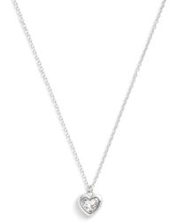 COACH - S Stone Heart Pendant Necklace - Lyst