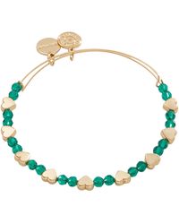 ALEX AND ANI - Heart + Crystal Accent Beaded Bangle Bracelet - Lyst