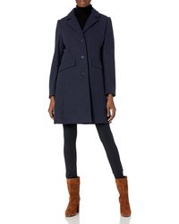 Laundry by Shelli Segal - Womens Faux Wool Coat With Notch Collar Jacket - Lyst