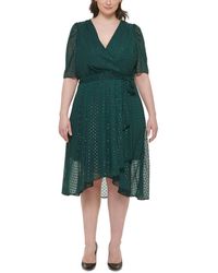 Tommy Hilfiger - V Neck Faux Wrap Midi Dress - Lyst