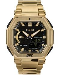 Timex - Gold-tone Bracelet Black Dial Gold-tone - Lyst