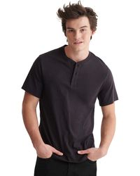 Lucky Brand Cotton Pima Henley Shirt in Black for Men - Lyst