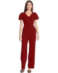 Maggy London - Sleek And Sophisticated Crepe Jumpsuit With Puff Sleeves Workwear Event Occasion Guest Of - Lyst