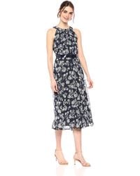 tommy hilfiger women's coin toss chiffon long dress