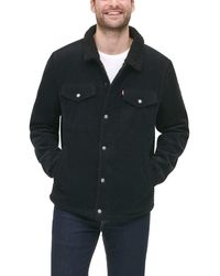 Levi's Long Sherpa Trucker Jacket in Blue for Men | Lyst