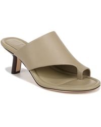 Vince - S Jasper Kitten Heel Slip On Sandal Doe Beige Leather 8.5 M - Lyst